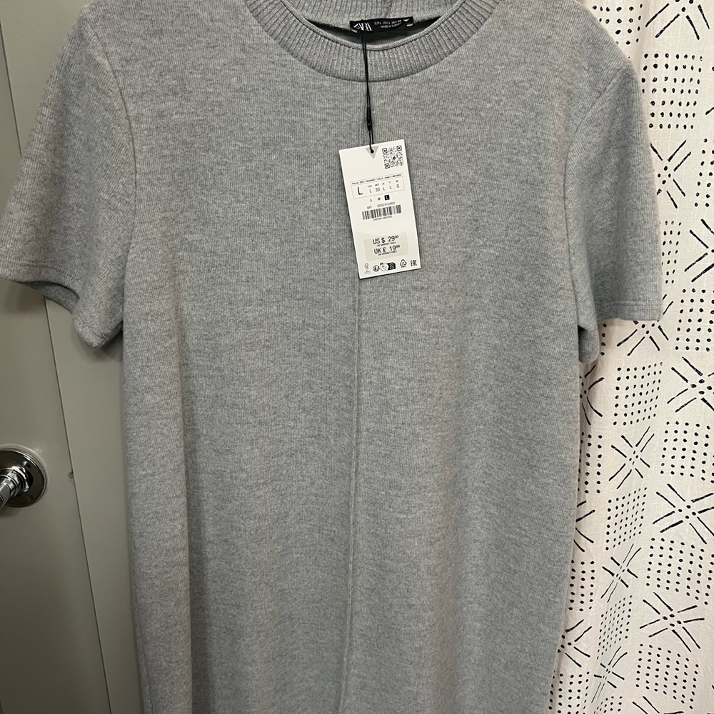 Zara Gray Short Sleeve Dress